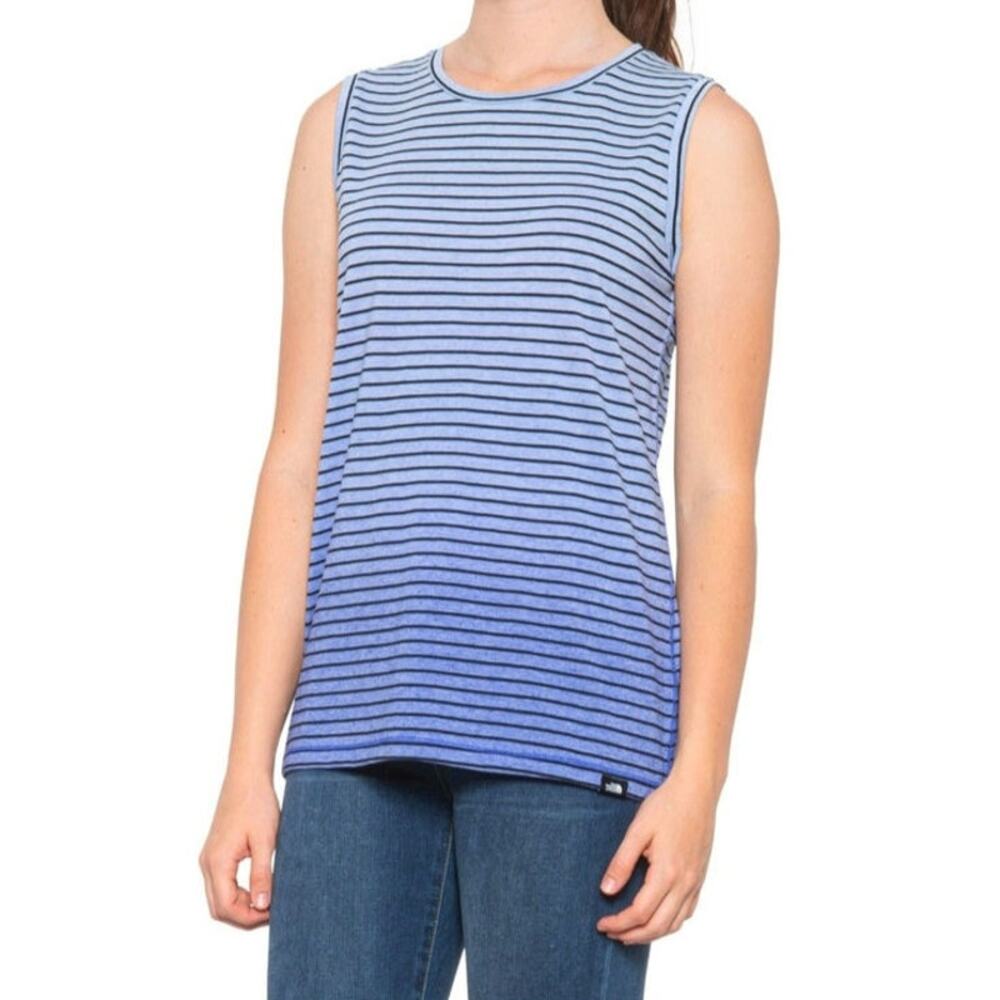 The‎ North Face Striped Dip Dye Tank Top Womens Sz XL Blue Sleeveless Crewneck